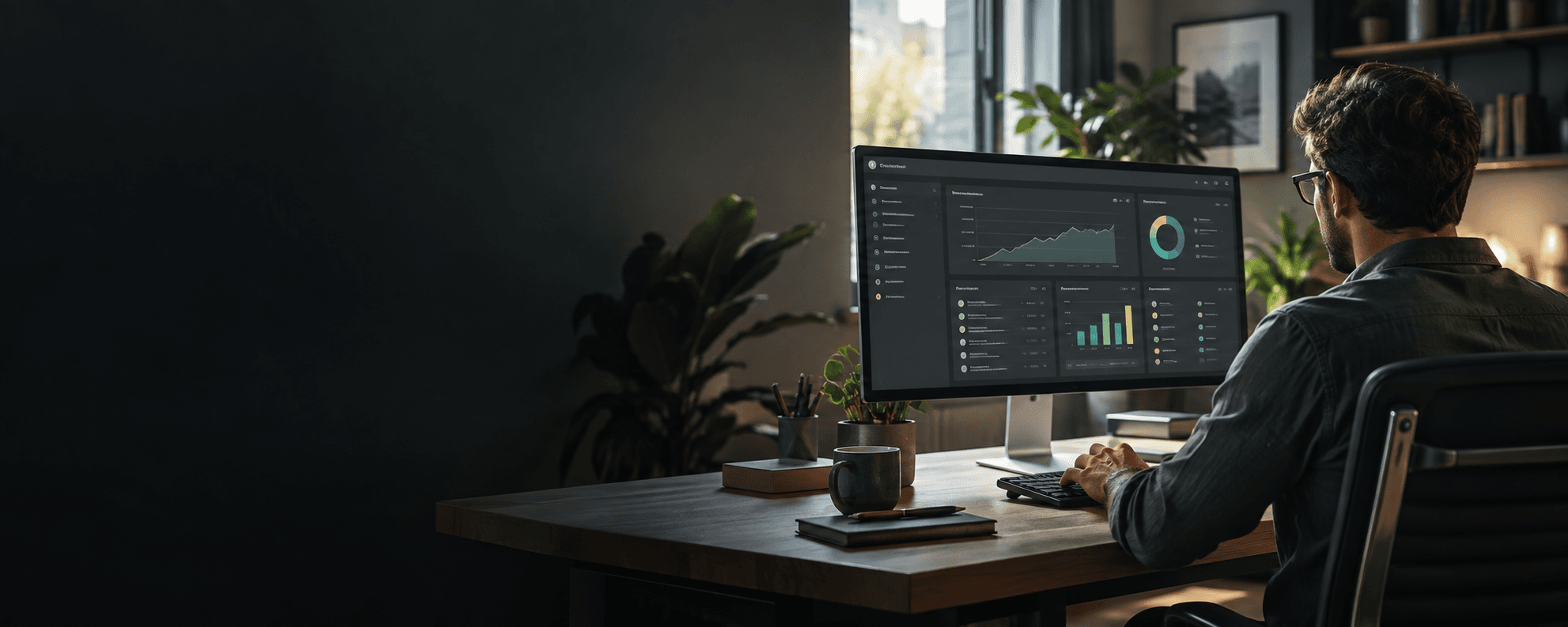Business operations dashboard in use