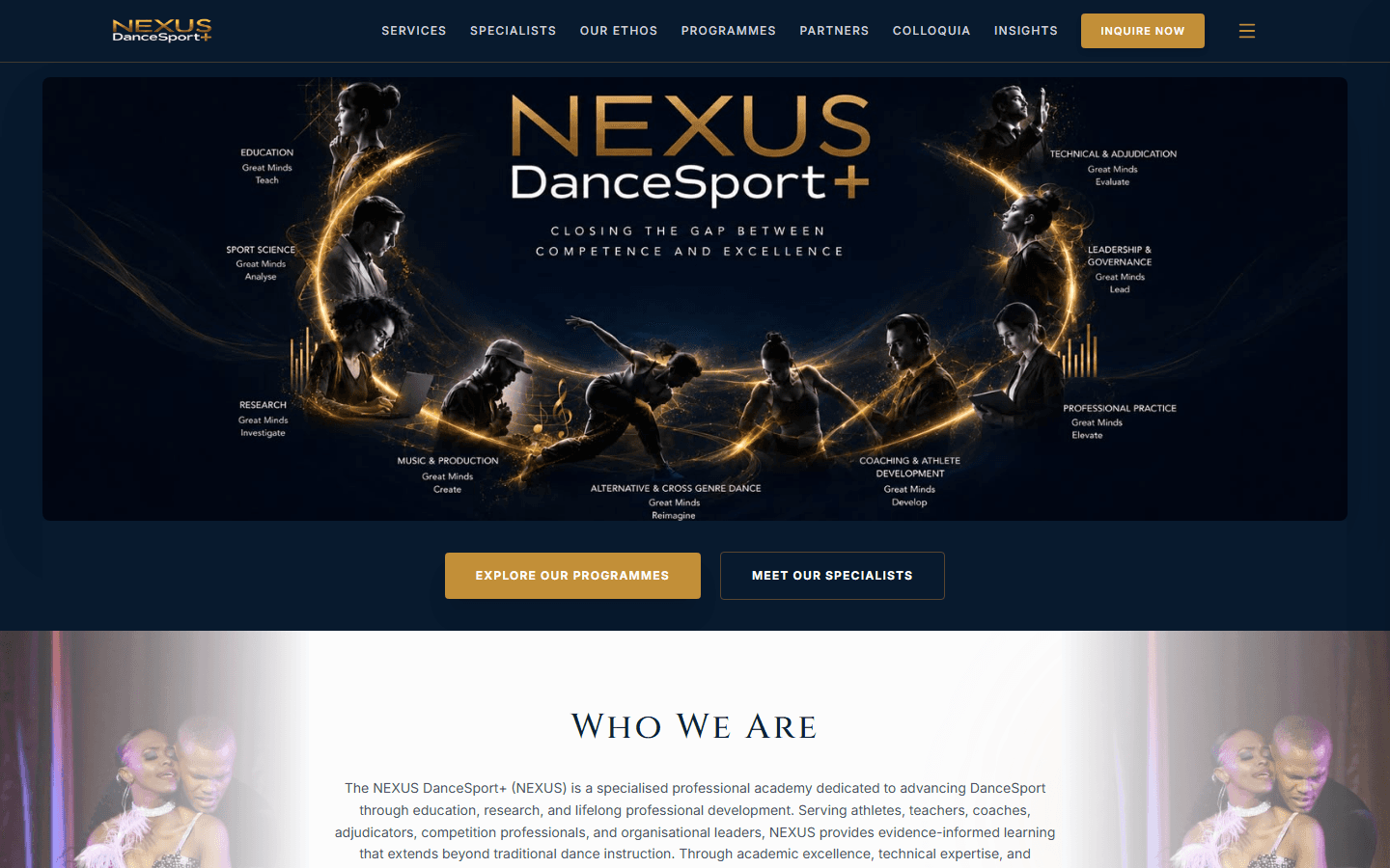 NEXUS DanceSport+ website preview